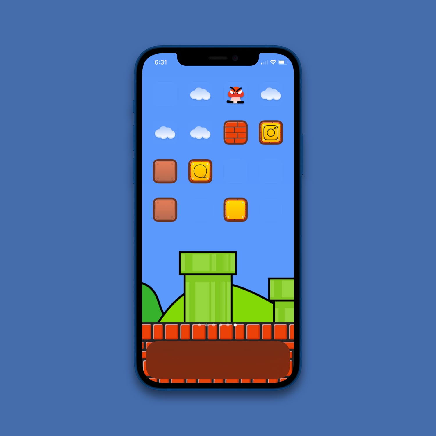 Retro Games themed homescreen using Mario characters