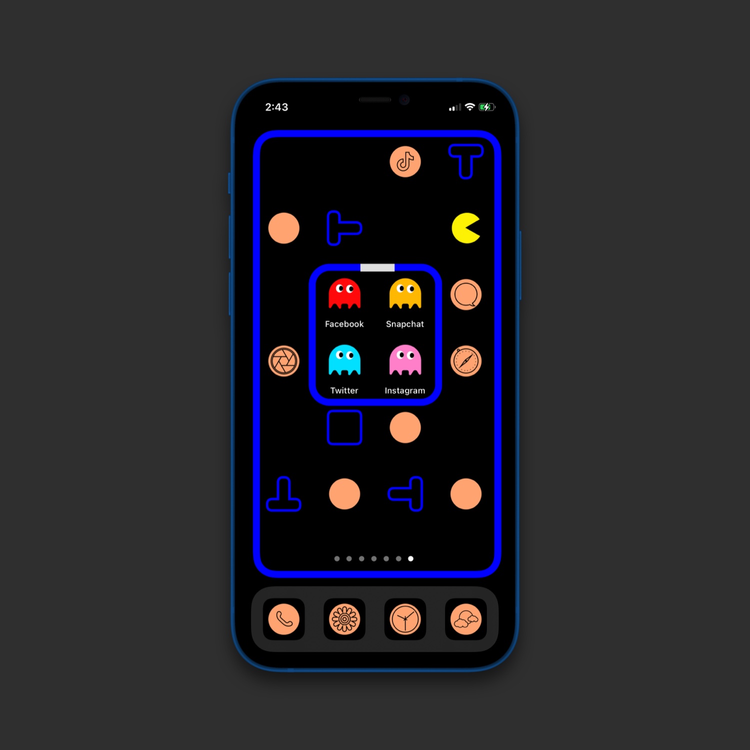 Retro Games themed homescreen using Pac-Man characters