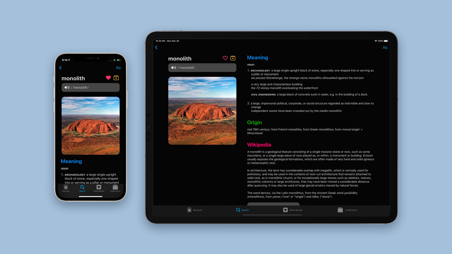 Results take advantage of the larger screen on iPad
