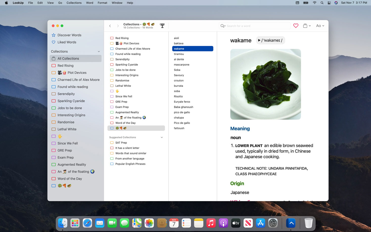 Collections list on macOS